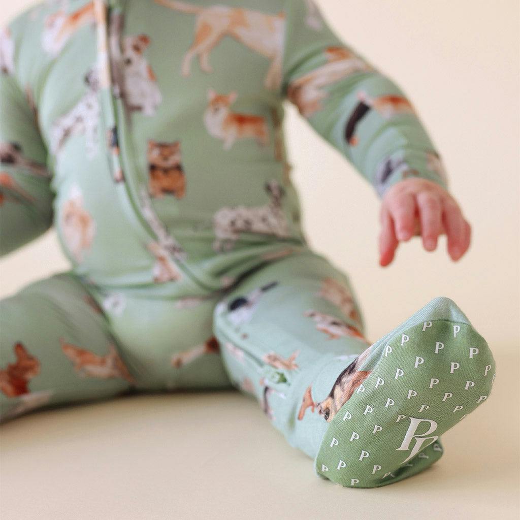 Posh Puppies Footie Zippered One Piece
