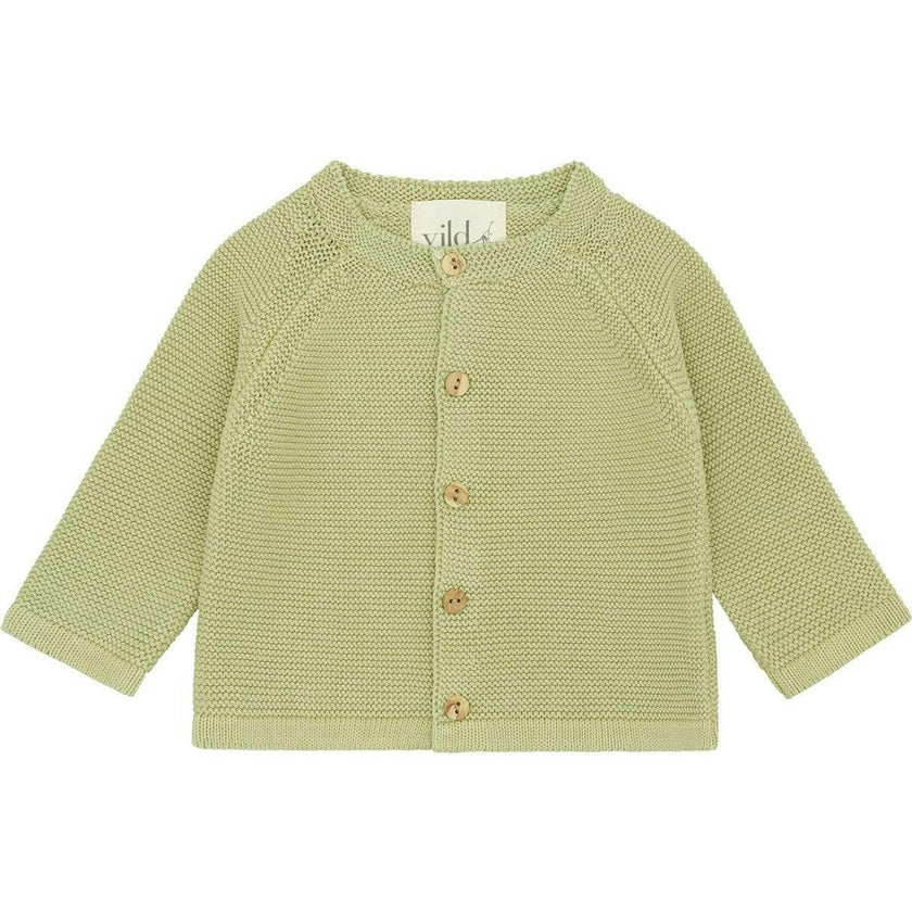 Organic Cotton Knit Cardigan, Green