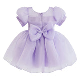 Purple Brixton Puff-Sleeve Party Dress