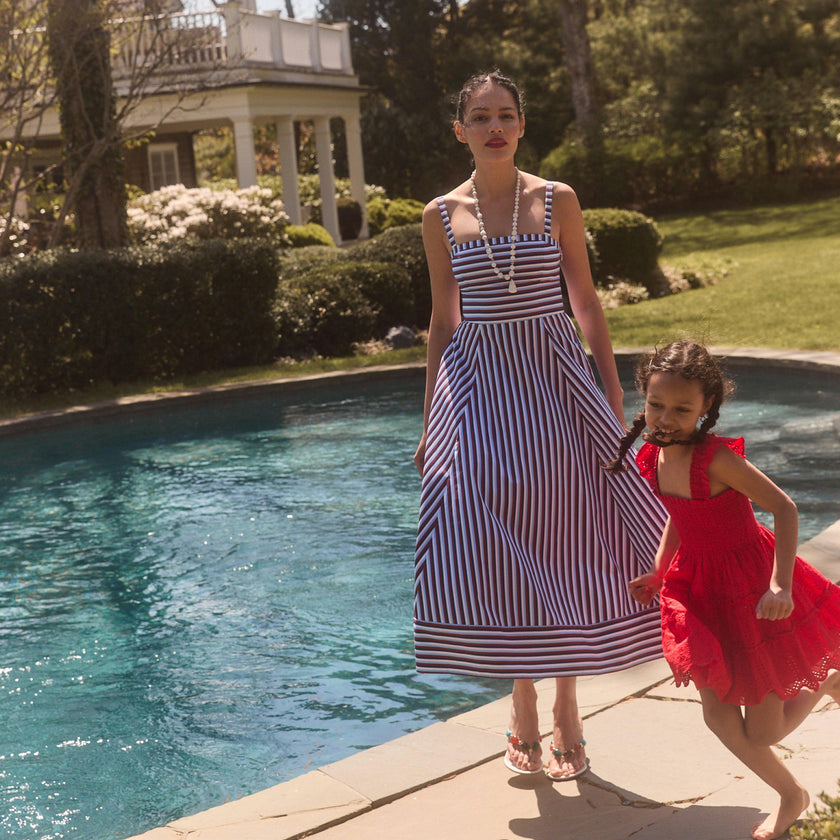 The Tiny Ellie Nap Dress - Cherry Trellis Broderie