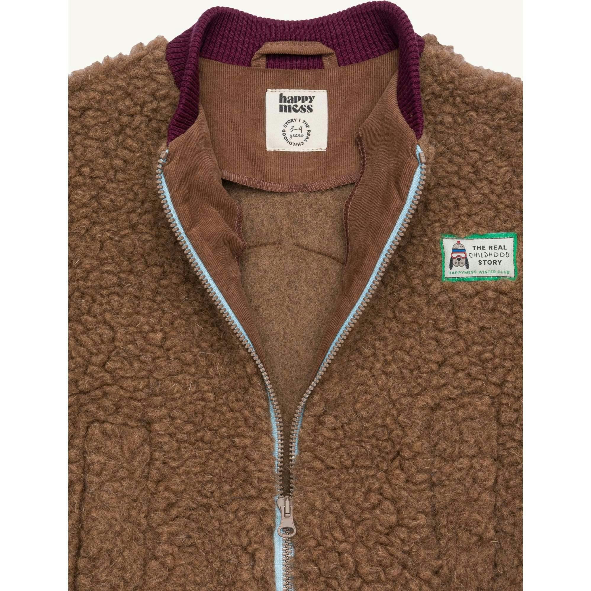 children's merino wool bomber jacket - teddy brown