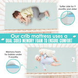 6” Crib & Toddler Bed Mattress – Made in USA – CertiPUR & OEKO-TEX Certified – Breathable Waterproof Washable Removable Soft Cover – Dual Sided