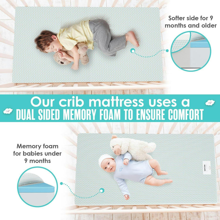 6” Crib Toddler Bed Mattress – Made in USA – Breathable Waterproof Washable