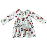 Long Sleeve Henley Dress Christmas Dogs
