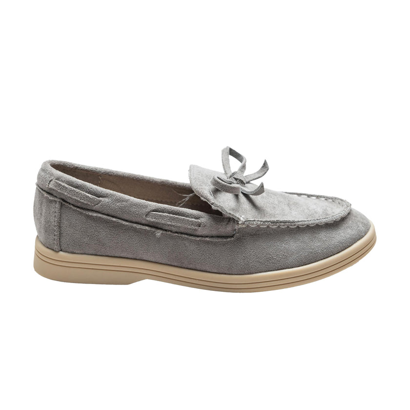 Gray Suede Formal Laced Loafers