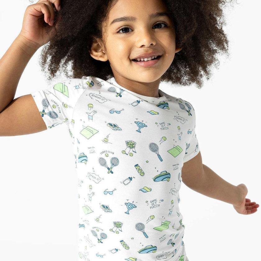 Tennis Bamboo Kids Pajama Short Set