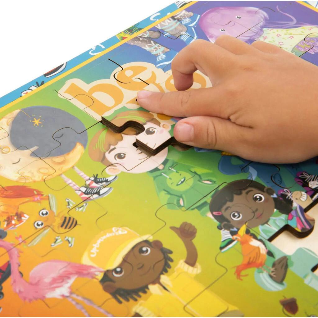 Be You Rainbow Kicks Puzzle 48-Piece FSC® Wooden Tray Puzzle