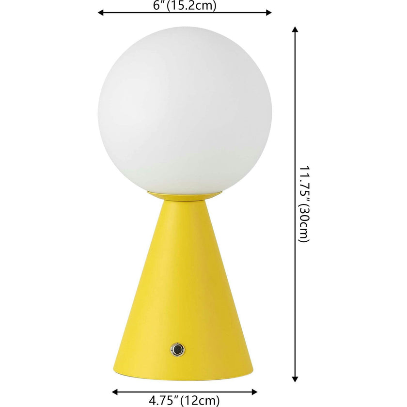Macie 11.75" Modern Minimalist Globe Rechargeable/Cordless Dimmable Integrated LED Table Lamp with Touch Sensor Set 2