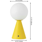 Macie 11.75" Modern Minimalist Globe Rechargeable/Cordless Dimmable Integrated LED Table Lamp with Touch Sensor Set 2