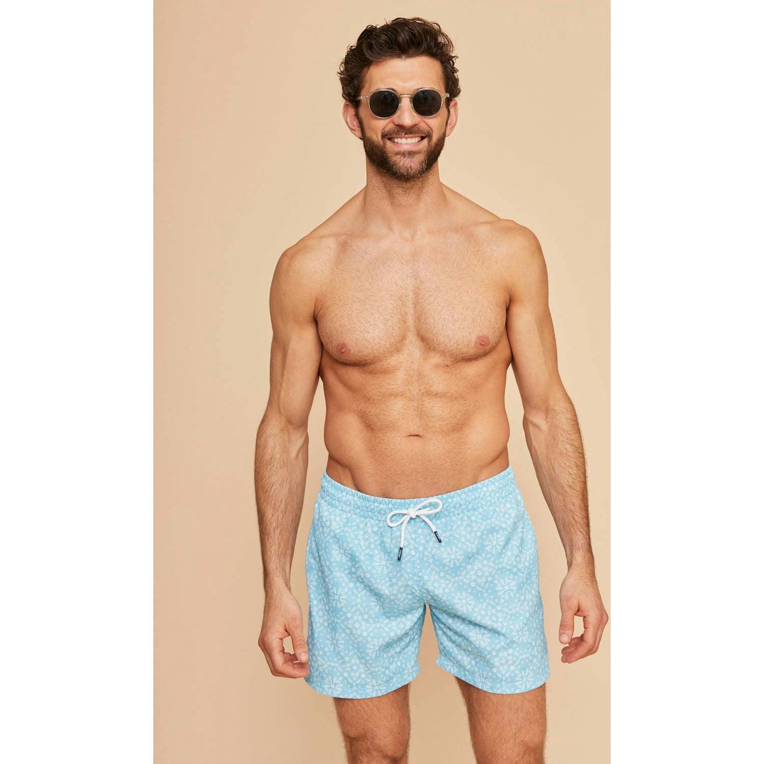 Sky Blue Bandana Men's Swim Shorts