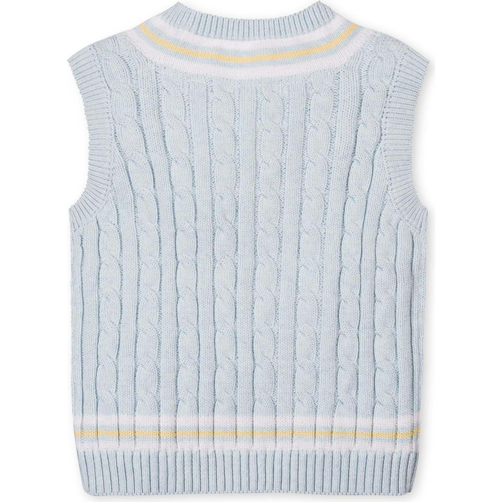 Organic V-Neck Cricket Sweater Vest, Blue