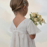 Flora Baby Dress, Gold Flower Embroidery