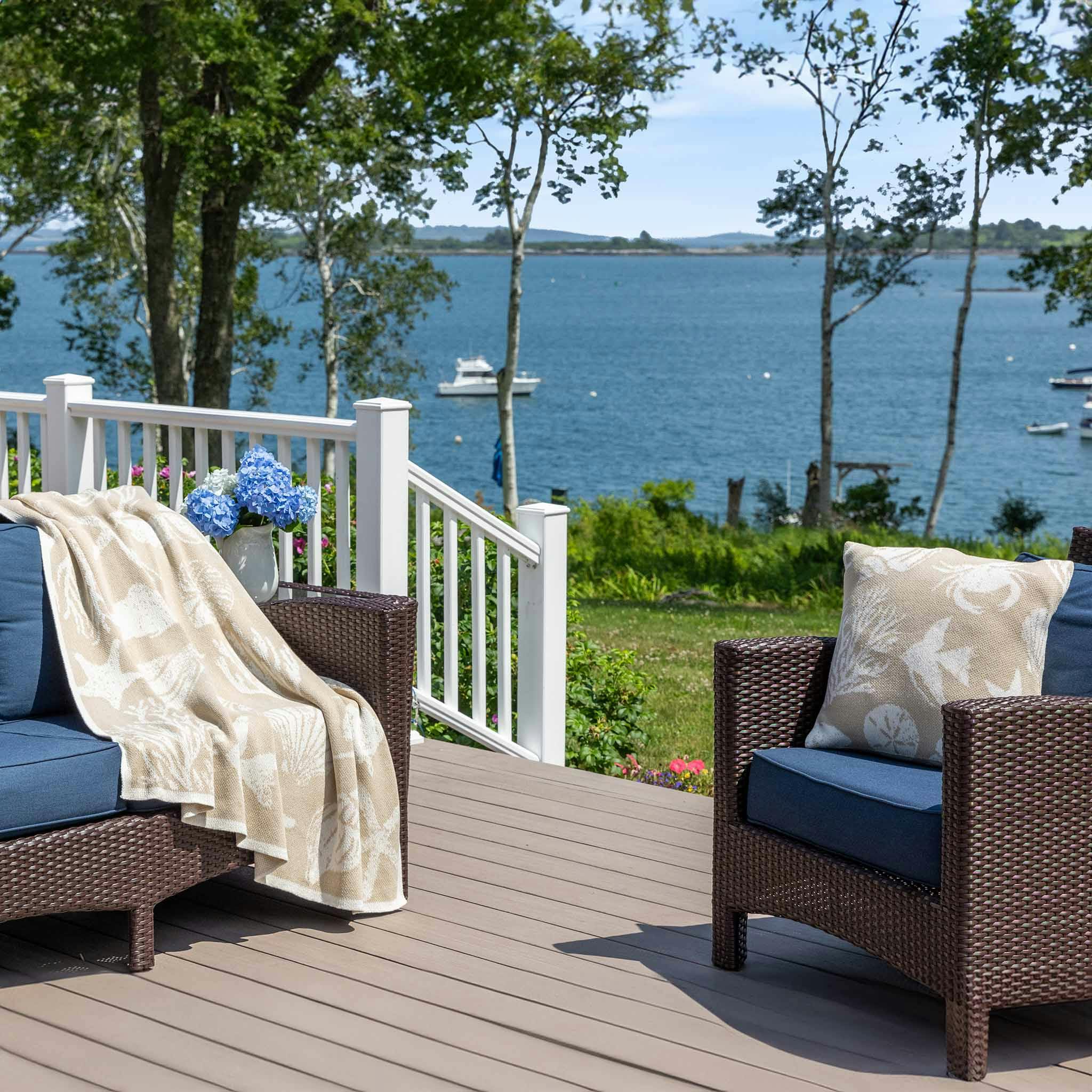 Cotton Sustainable Knit Throw Blanket | Coastal - Sea Life