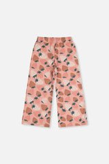 Wide Leg Sweatpants Pink Strawberry Print