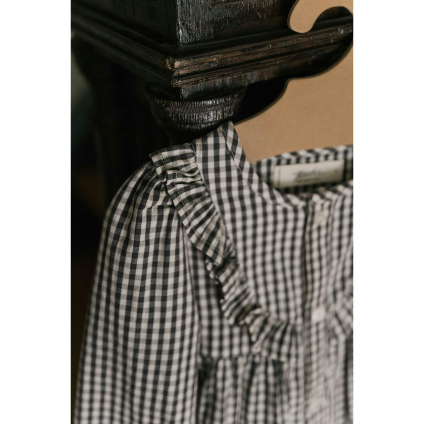 Indigo Gingham Dress, Blue