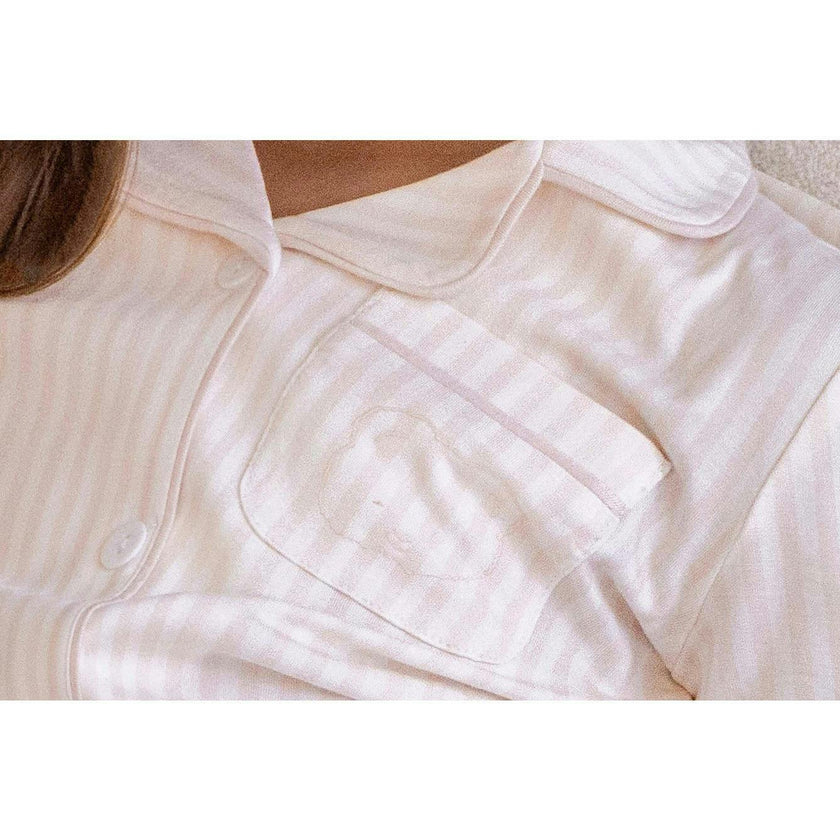 Striped Button Down Loungewear Set, Girls