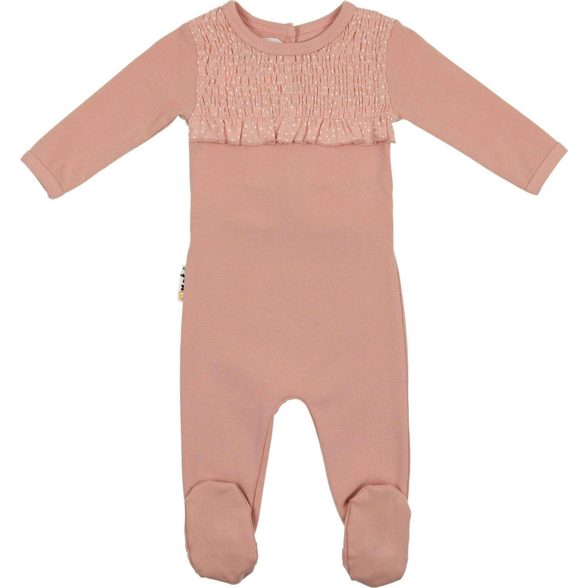 Speckled Smocked Footie