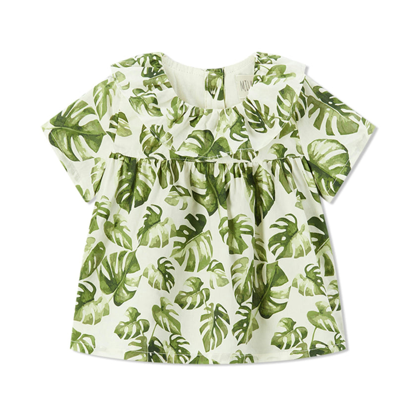 Island Leaf Ruffle Dress & Bloomers