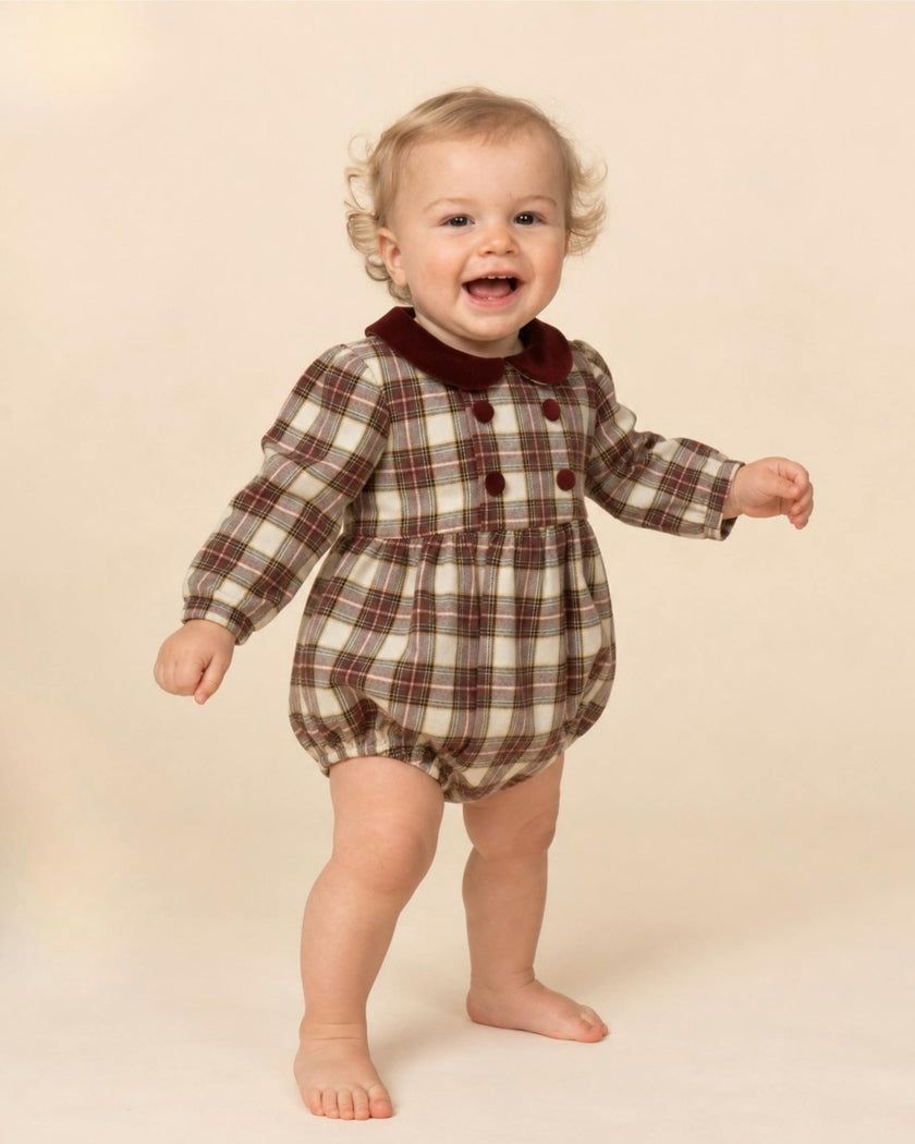 Felicidad Romper Tartan Check