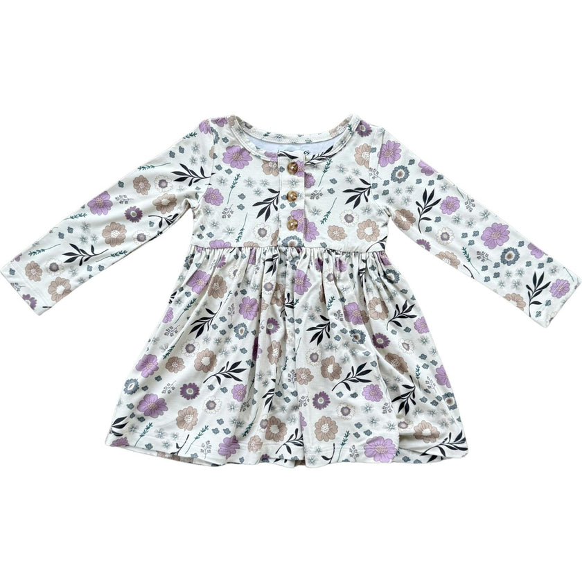 Long Sleeve Henley Dress Christmas Dogs