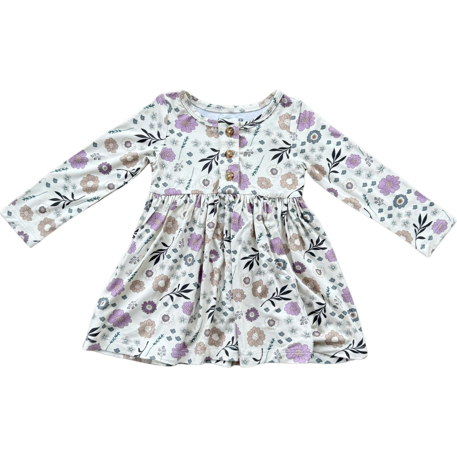 Long Sleeve Henley Dress Christmas Dogs