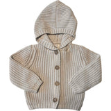 Pima Cotton Knit Waffle Hoody in Oatmeal