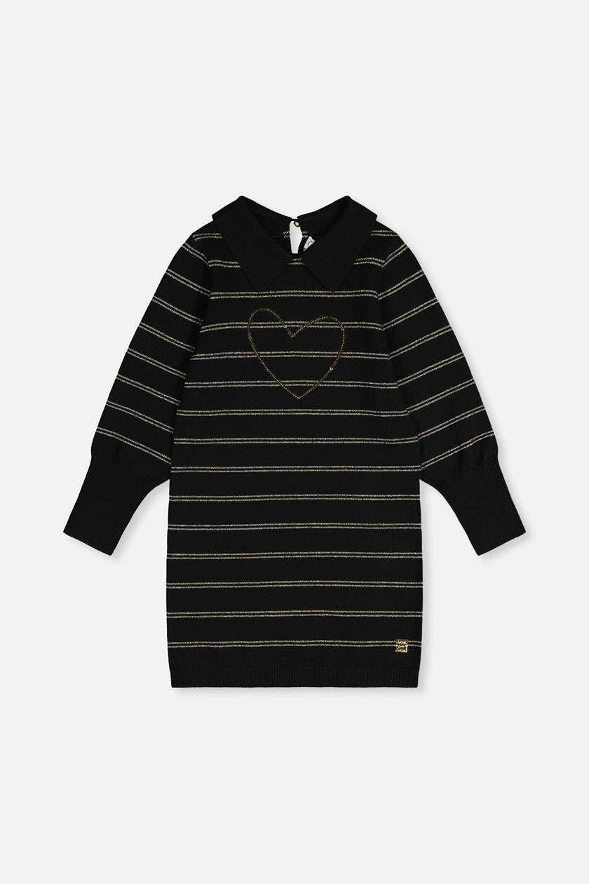 Knitted Dress Black And Gold