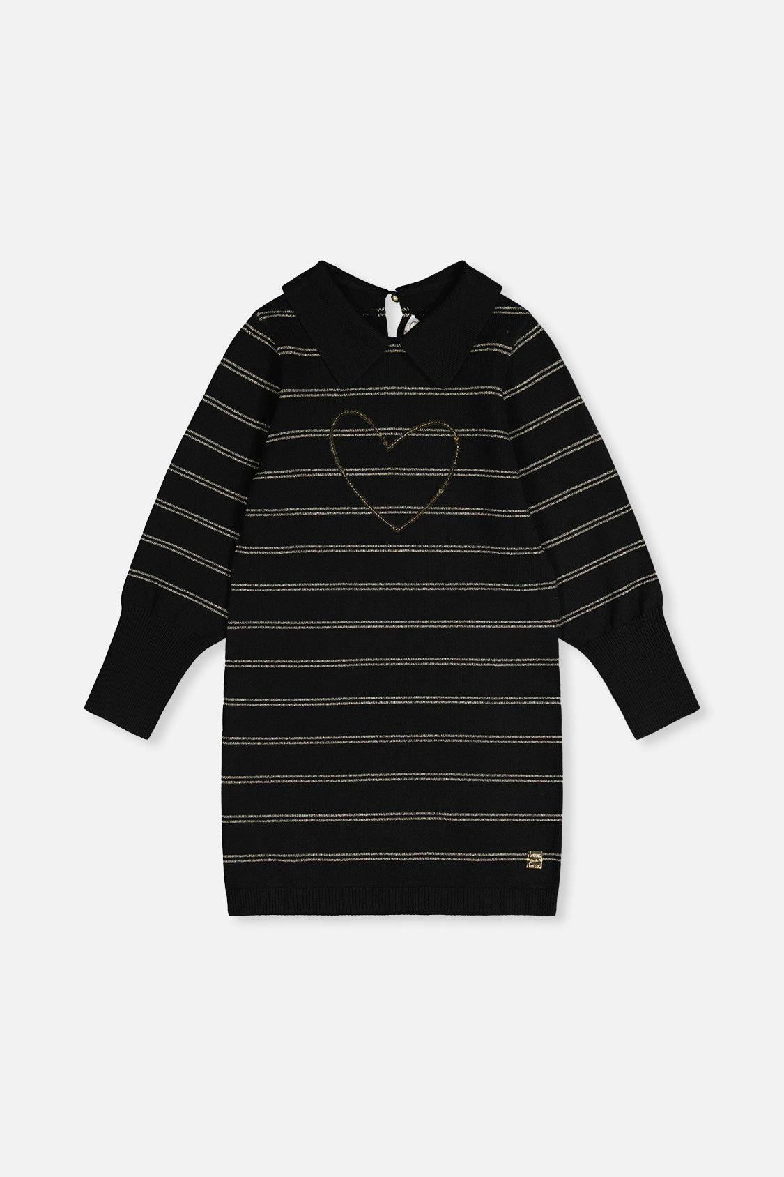 Knitted Dress Black And Gold