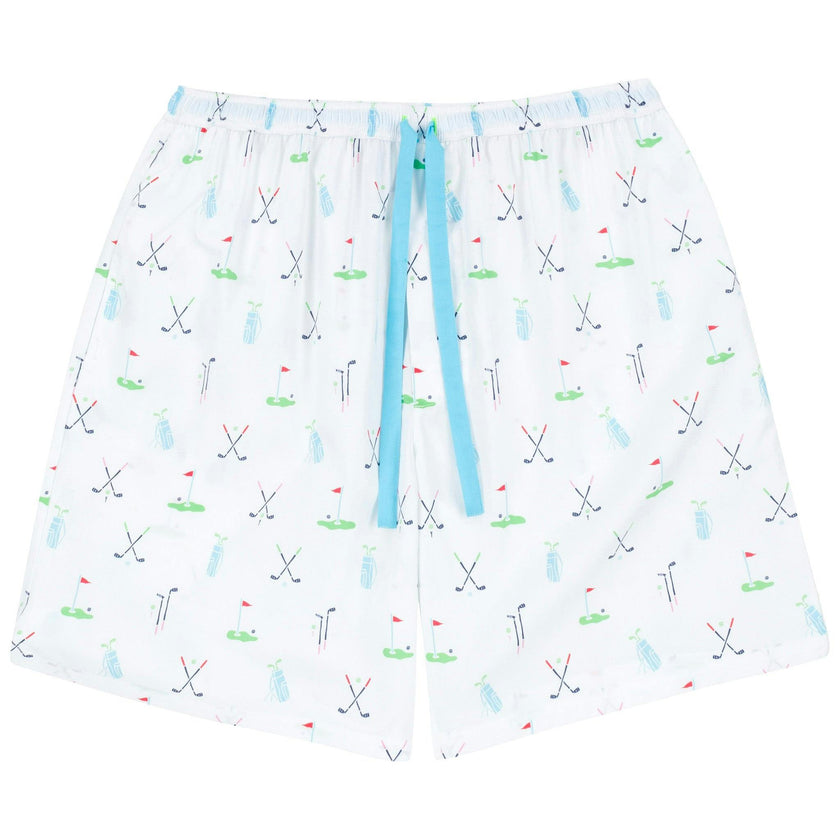 Men's Golf Sleep Shorts - Organic Cotton Poplin