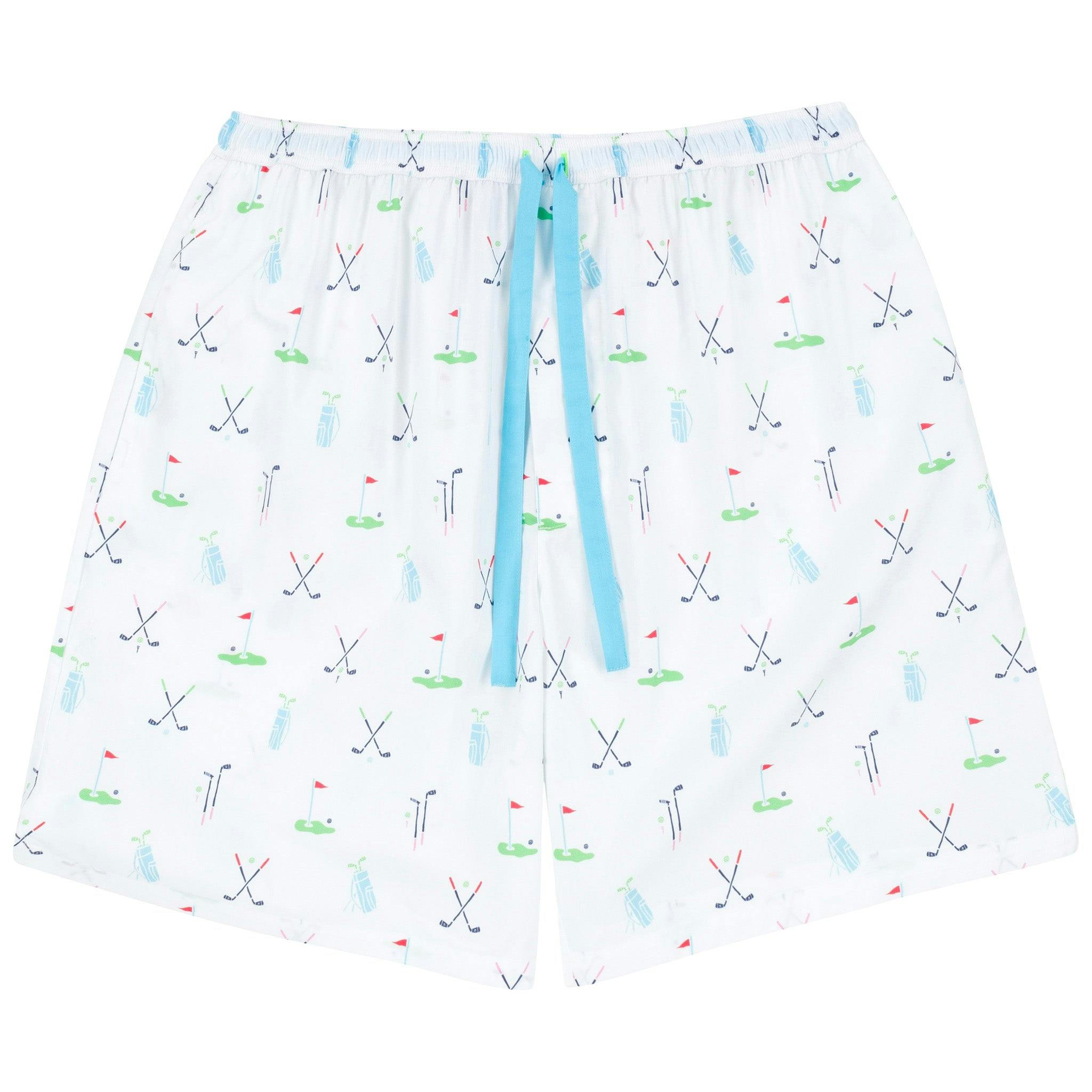 Men's Golf Sleep Shorts - Organic Cotton Poplin