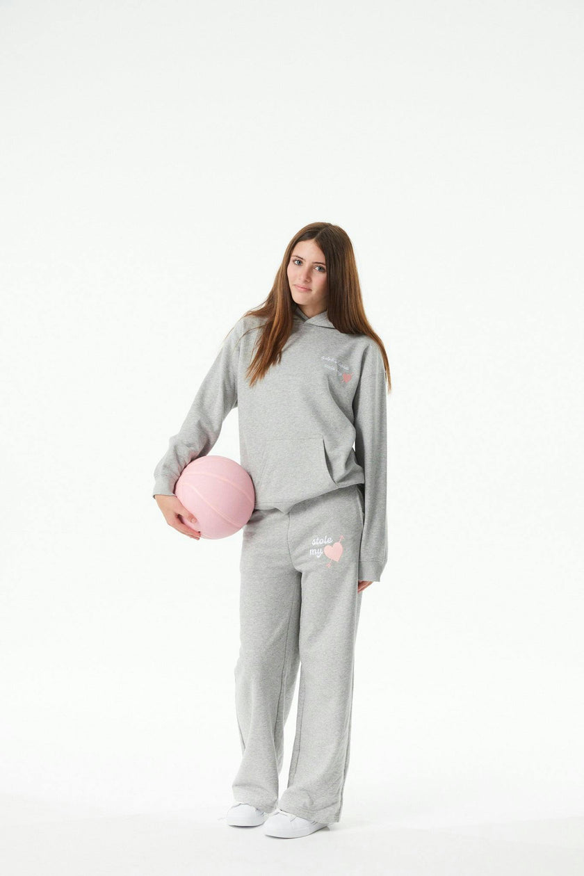 Cami Heather Grey French Terry Wide Leg Jogger - Stole My Heart
