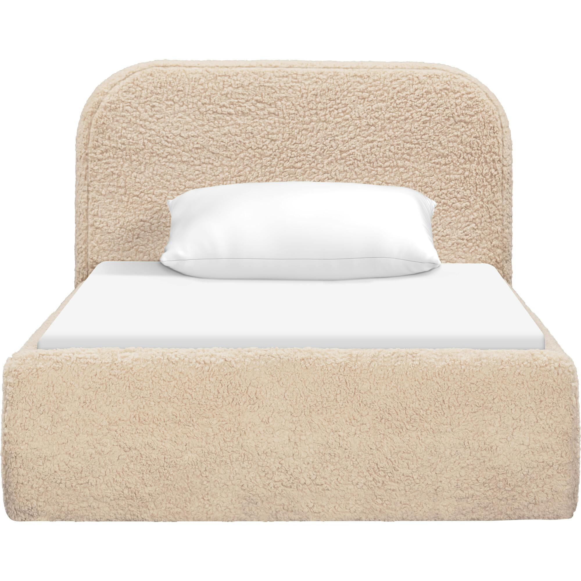 Nara Twin Bed in Chai Shearling