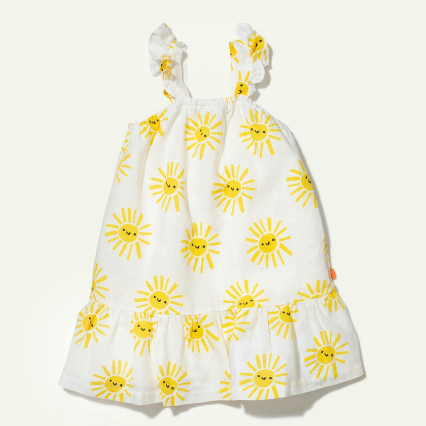 Linen Sun Kid Ruffle Dress