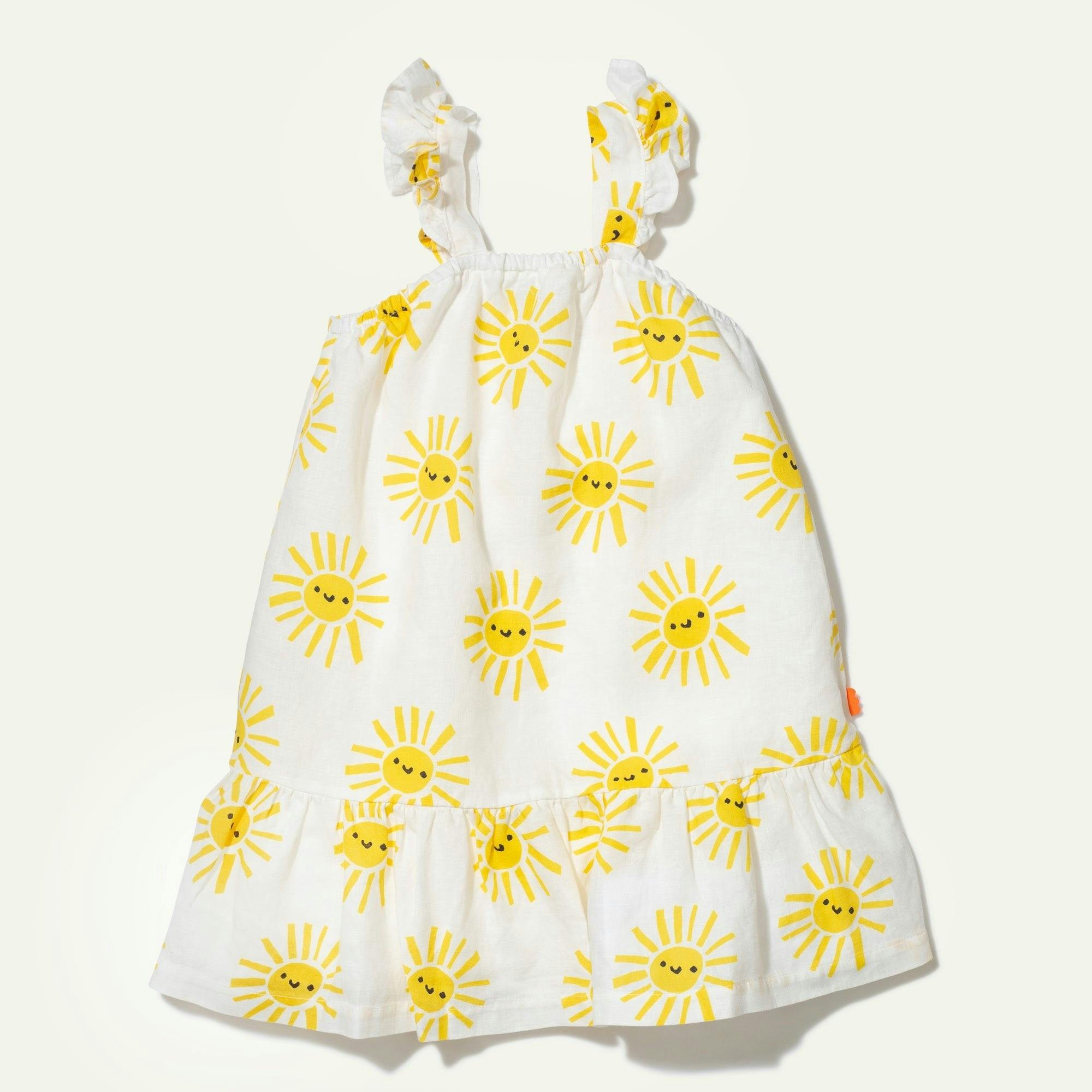 Linen Sun Kid Ruffle Dress