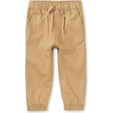Babys Woven Elastic Waist Drawstring Pocket Joggers, Brown