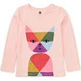 Rainbow Graphic Print Crew Neck Long Sleeve T-Shirt, Pink