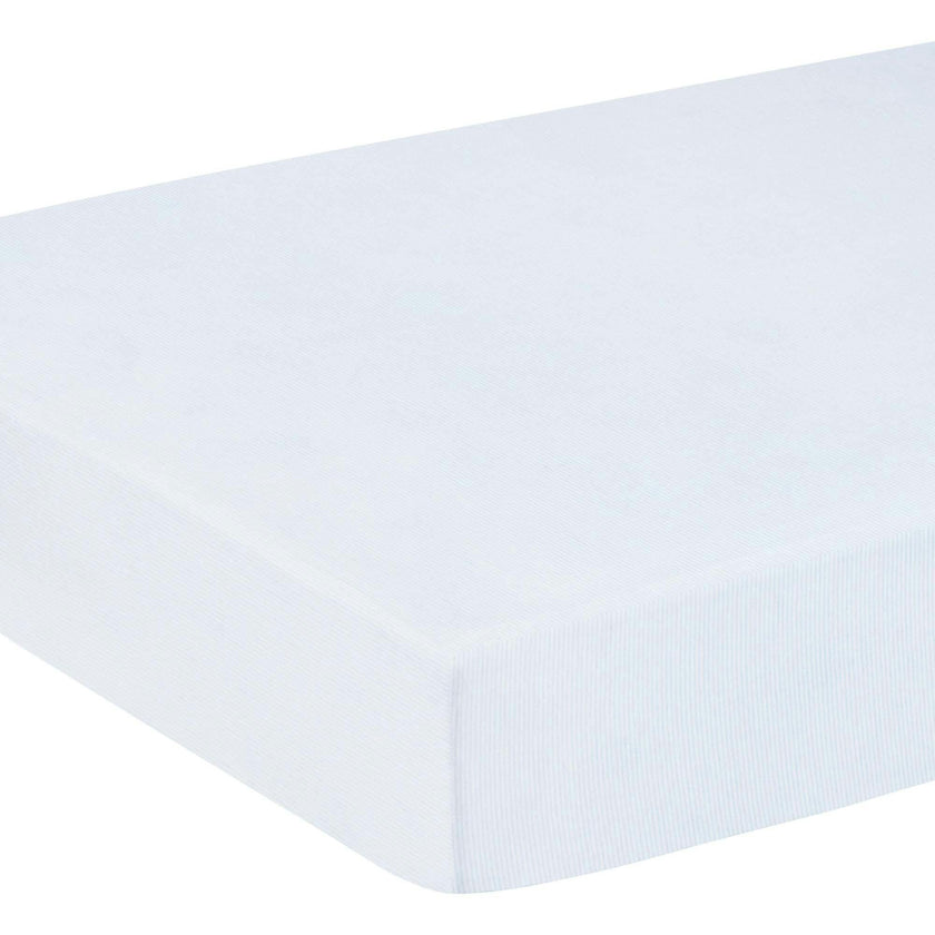 Pima Crib Sheet - Light Blue Signature Stripe