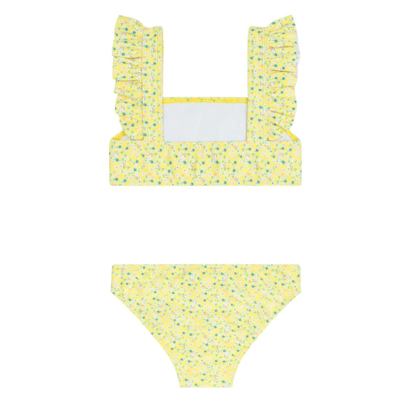 Girls Petite Fleur Smocked Ruffle Strap Bikini