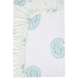 Block-Printed Cotton Fitted Crib Sheet