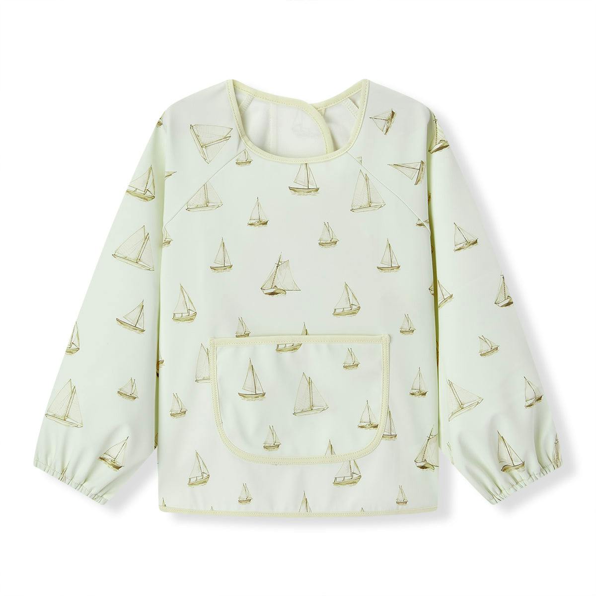 Sailboat Melody Long Sleeve Pocket Bib
