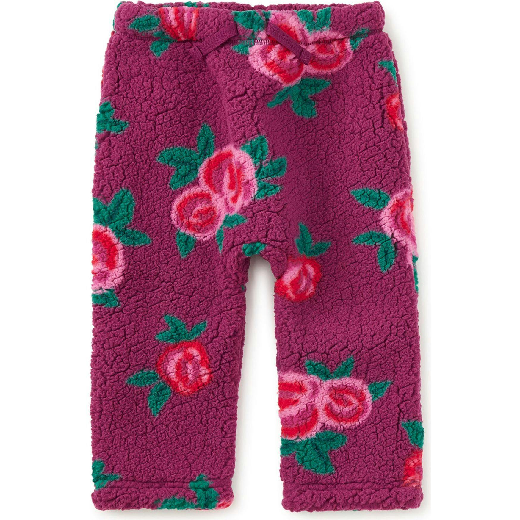 Teddy Fleece Baby Pants, Purple