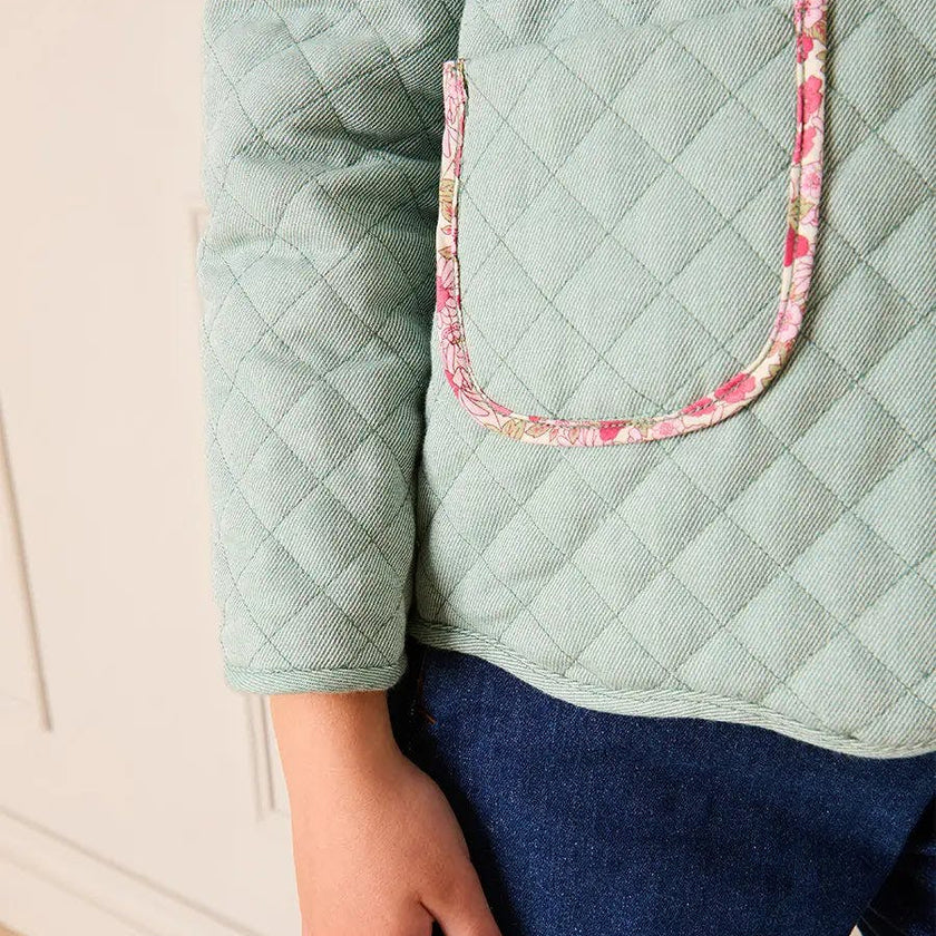 Margret Floral Reversible Quilted Jacket in Pink (4-12yrs)