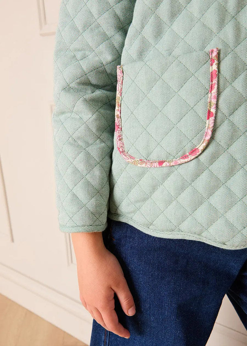 Margret Floral Reversible Quilted Jacket in Pink (4-12yrs)