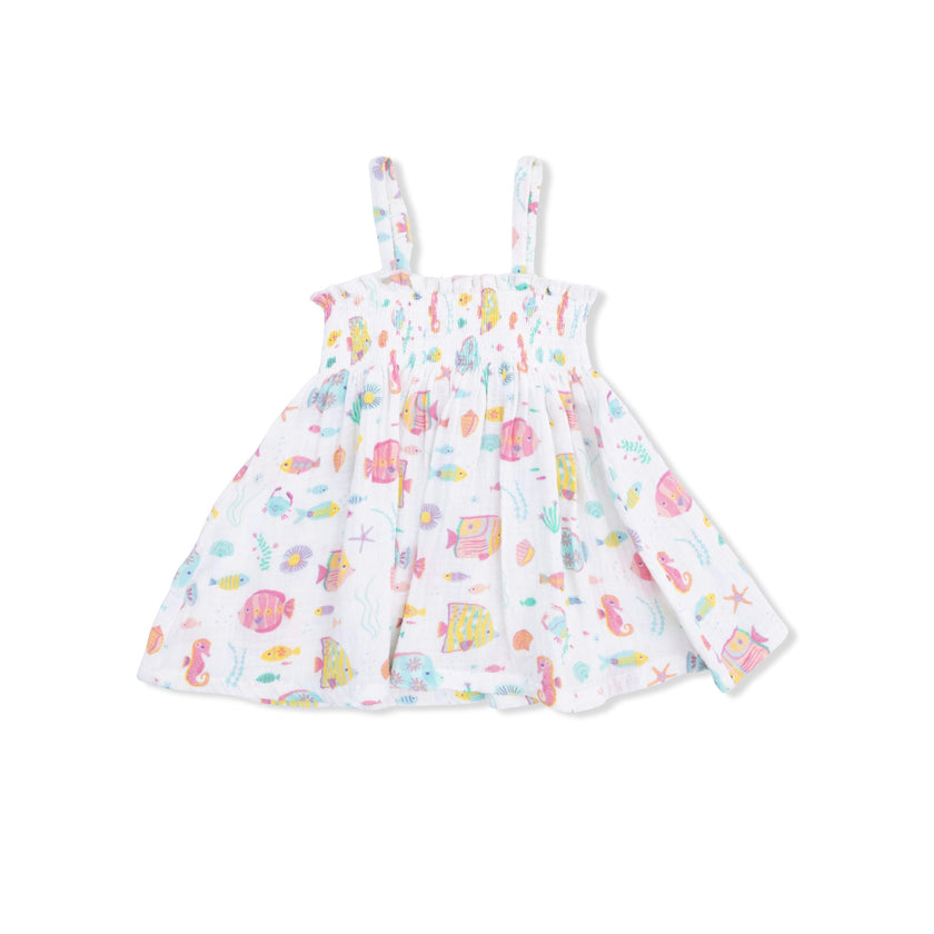 Sunny Coral Reef Fish - Smocked Top with Bike Short
