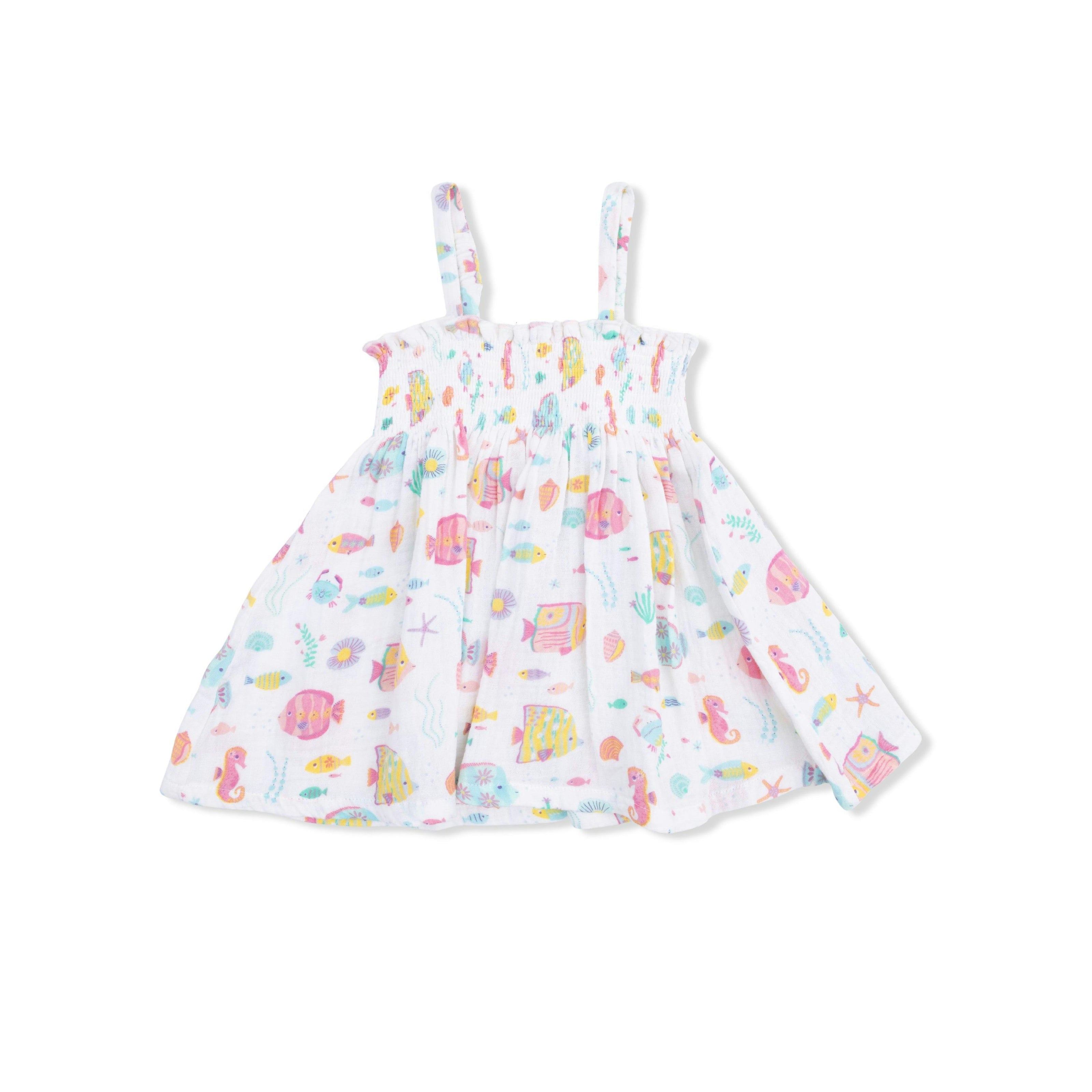 Sunny Coral Reef Fish - Smocked Top with Bike Short