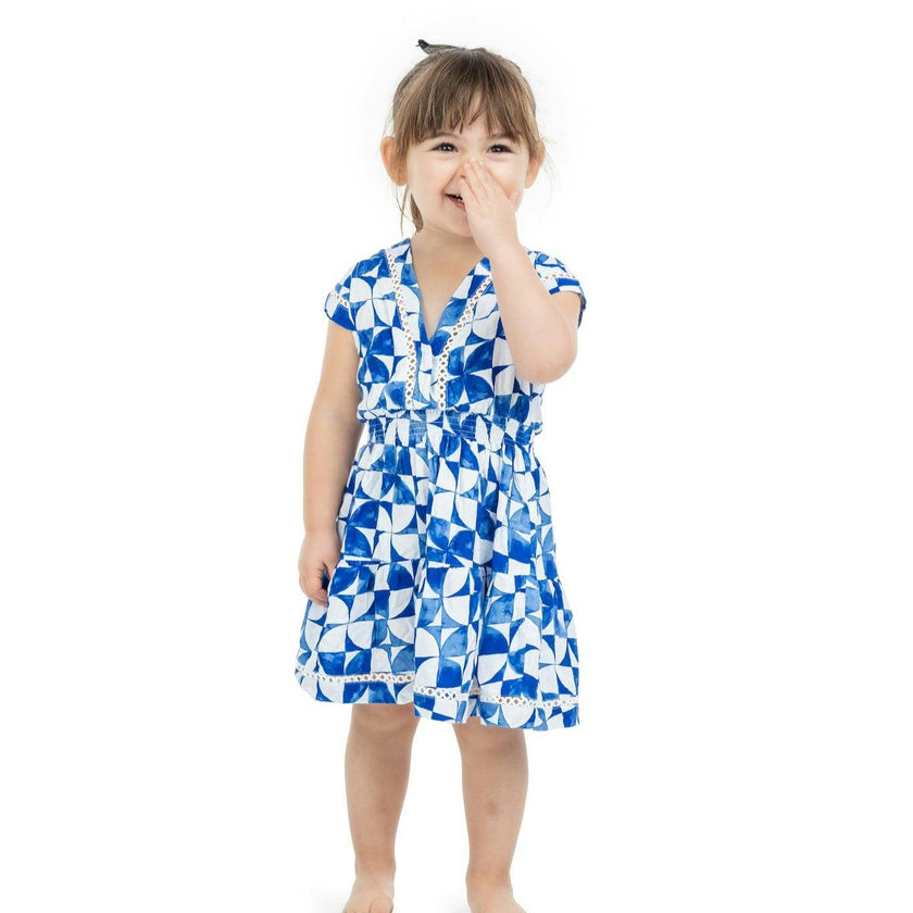 The Greece - Girls Smocked Waist Sun Dress