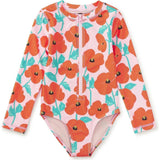 Long Sleeve One-Piece Swimsuit, Red