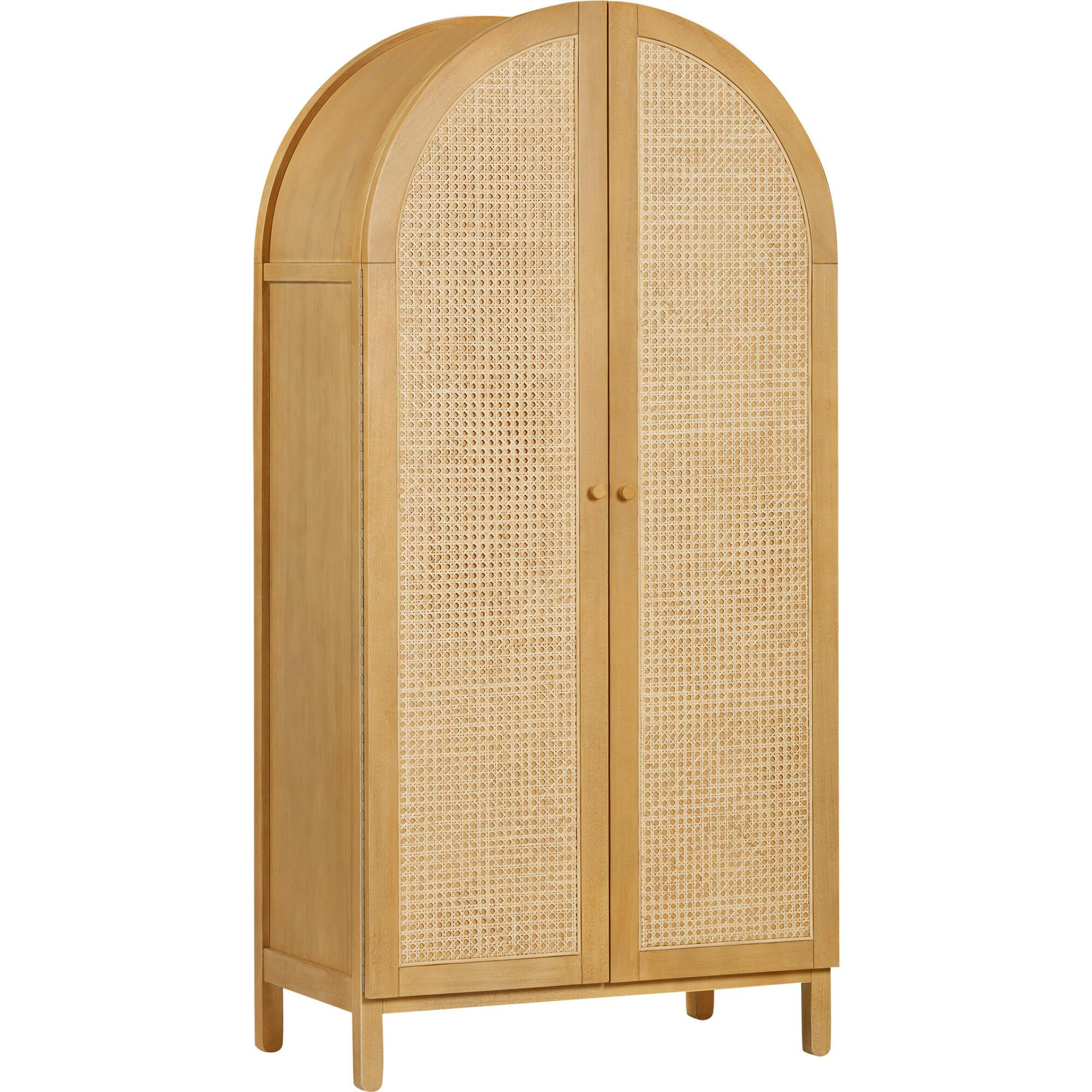 Bondi Cane Assembled Armoire in Honey