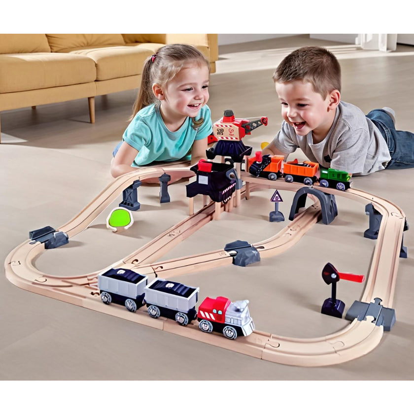 Hape: Mining Loader Set - 12pc Train Yard Playset