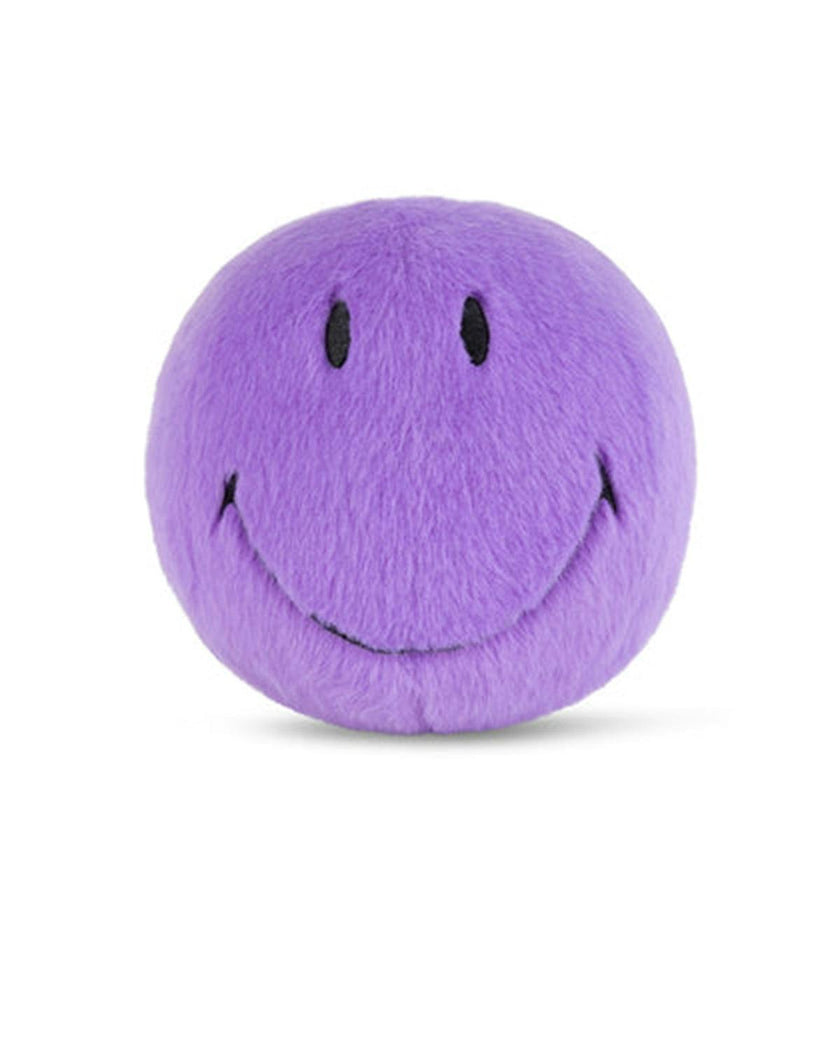 Plush Smiley Fuzzy Bright Purple 5"
